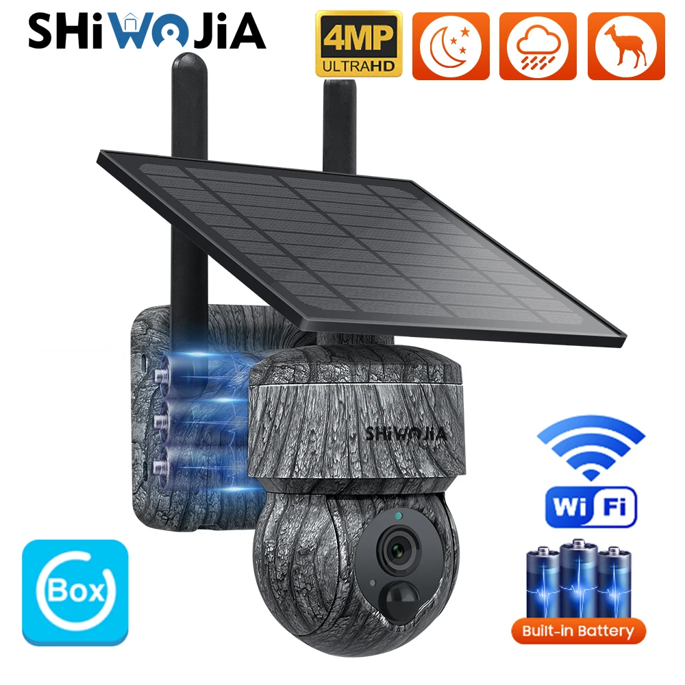 SHIWOJIA 4MP WIFI Solar Camera Outdoor Security Protection PIR Motion Detection Waterproof Color Night Vision Wildlife Camera
SHIWOJIA 4MP WIFI Solar Camera Outdoor Security Protection PIR Motion Detection Waterproof Color Night Vision Wildlife Camera