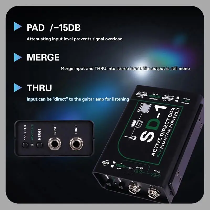 A46U SD-1 Professional Active DI Box Forguitars Mono Instrument Direct Box Sound Enhancement Forstudio Andstage
A46U SD-1 Professional Active DI Box Forguitars Mono Instrument Direct Box Sound Enhancement Forstudio Andstage