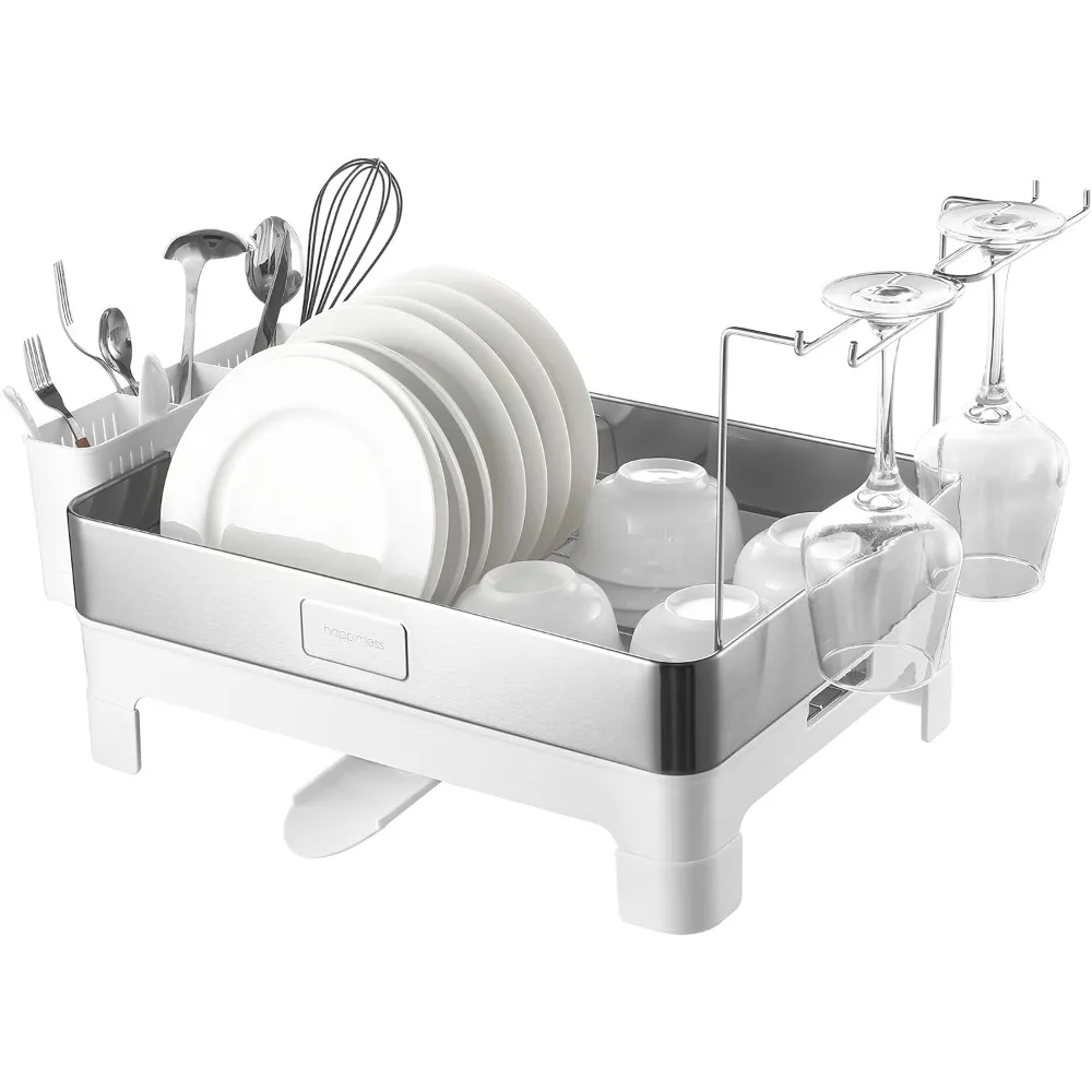 Simple 20.5' Fingerprint-Proof Stainless Steel Dish Drying Rack, Dish Rack with Swivel Spout Tray and Wine Glass Holder
Simple 20.5' Fingerprint-Proof Stainless Steel Dish Drying Rack, Dish Rack with Swivel Spout Tray and Wine Glass Holder