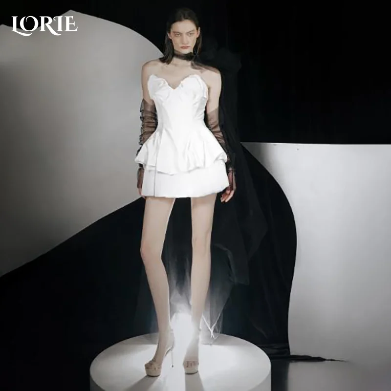 LORIE Vintage Short Wedding Dress Pleats Ball Strapless Ruffle Backless Corset Mini Bridal Gown Princess Bride Gowns Customized
LORIE Vintage Short Wedding Dress Pleats Ball Strapless Ruffle Backless Corset Mini Bridal Gown Princess Bride Gowns Customized
