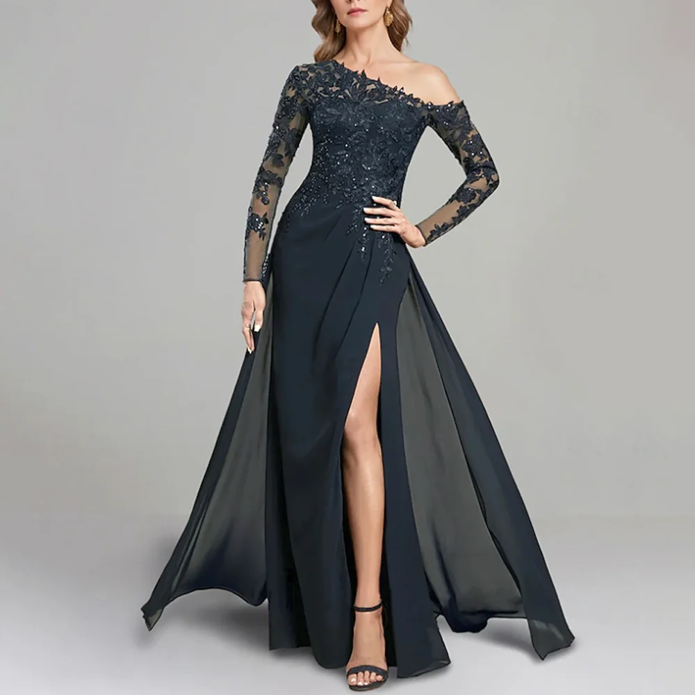 One Shoulder Mother of the Bride Dress Floor Length Side Slit Formal Evening Gown Applique Customized Wedding Guest Dress
One Shoulder Mother of the Bride Dress Floor Length Side Slit Formal Evening Gown Applique Customized Wedding Guest Dress