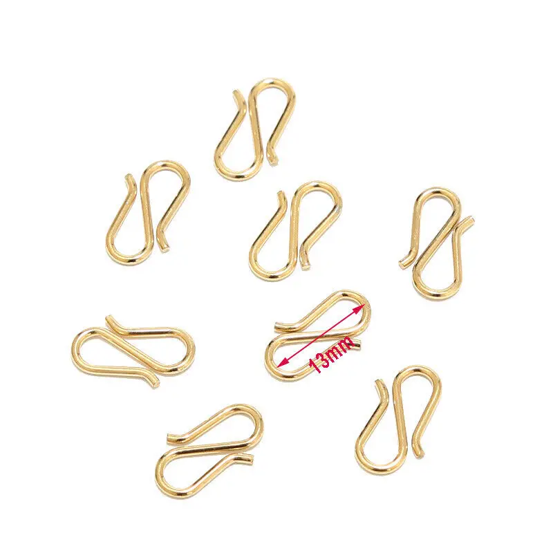 50pcs Stainless Steel Gold Plated S Shape Clasps DIY Necklace Hooks Connectors For Jewelry Making Findings Supplies
50pcs Stainless Steel Gold Plated S Shape Clasps DIY Necklace Hooks Connectors For Jewelry Making Findings Supplies