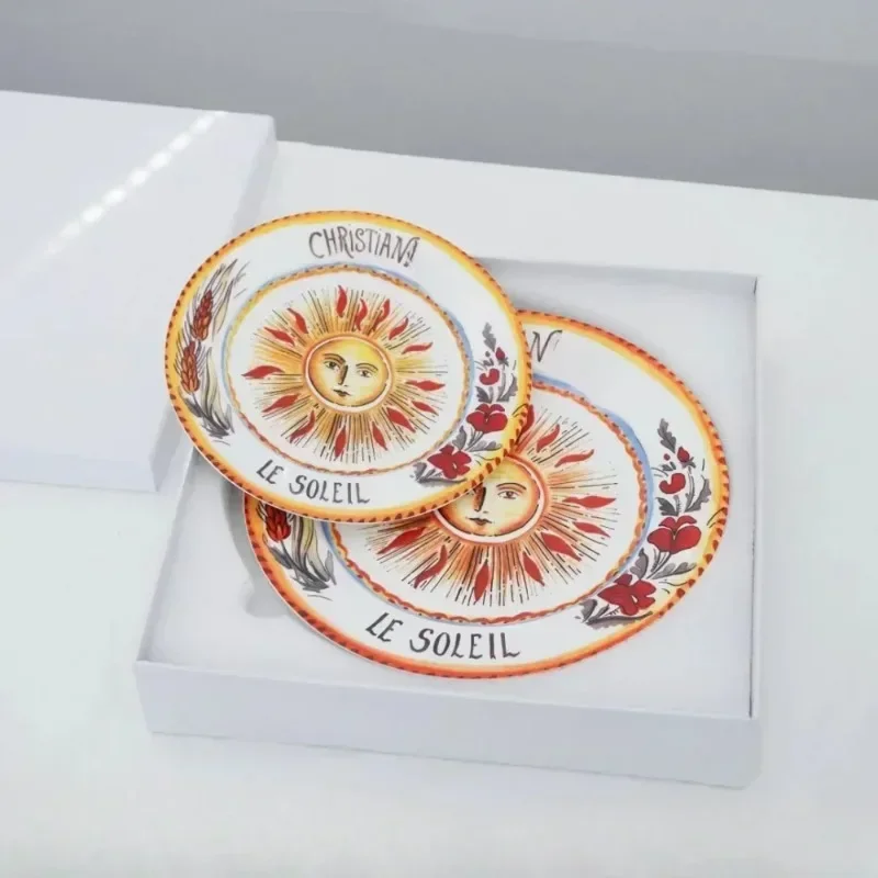 2 Pieces 8/10-Inch Retro Western Cuisine Plate Household Steak Plate Sun Moon Star Platter Size Bone China Flat Plate Suit
2 Pieces 8/10-Inch Retro Western Cuisine Plate Household Steak Plate Sun Moon Star Platter Size Bone China Flat Plate Suit