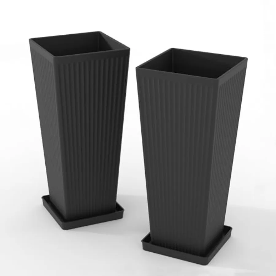 Tall Planters for Outdoor Plants Set of 2, 23.6" Large Taper Flower Plant Pots with Drainage Hole and Drainage Trays, Weather-R
Tall Planters for Outdoor Plants Set of 2, 23.6" Large Taper Flower Plant Pots with Drainage Hole and Drainage Trays, Weather-R