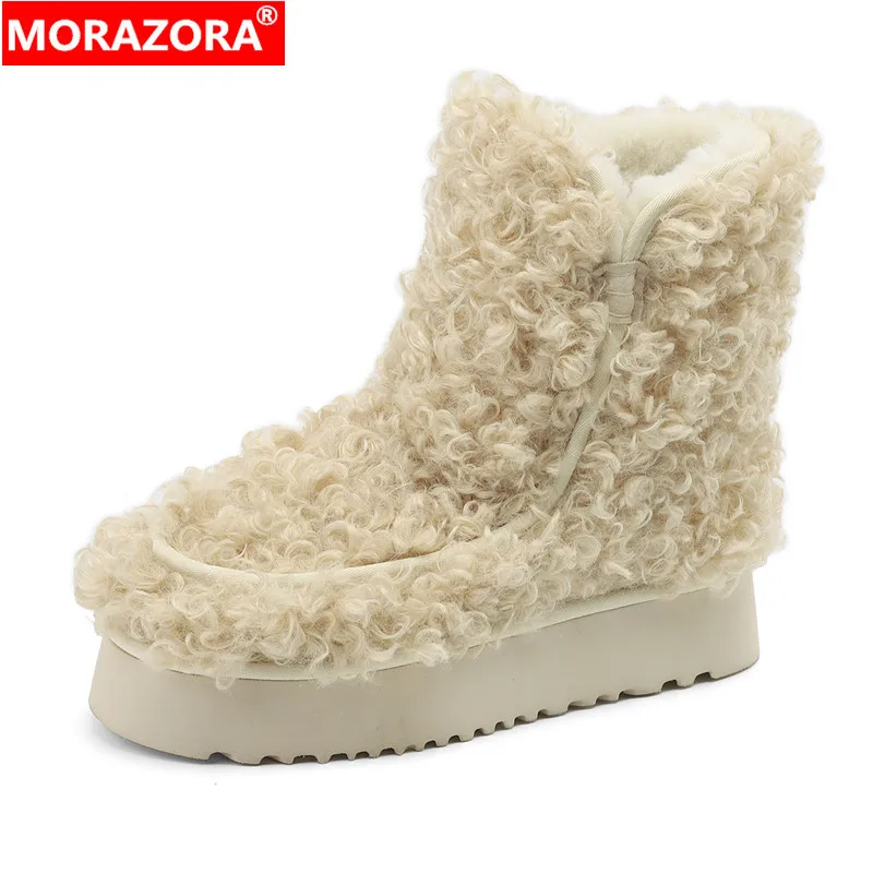 MORAZORA Size 35-41 New Fur Snow Boots Women Nature Wool Warm Winter Boots Fashion Pink Brown Platform Ankle Boots Ladies Shoes
MORAZORA Size 35-41 New Fur Snow Boots Women Nature Wool Warm Winter Boots Fashion Pink Brown Platform Ankle Boots Ladies Shoes