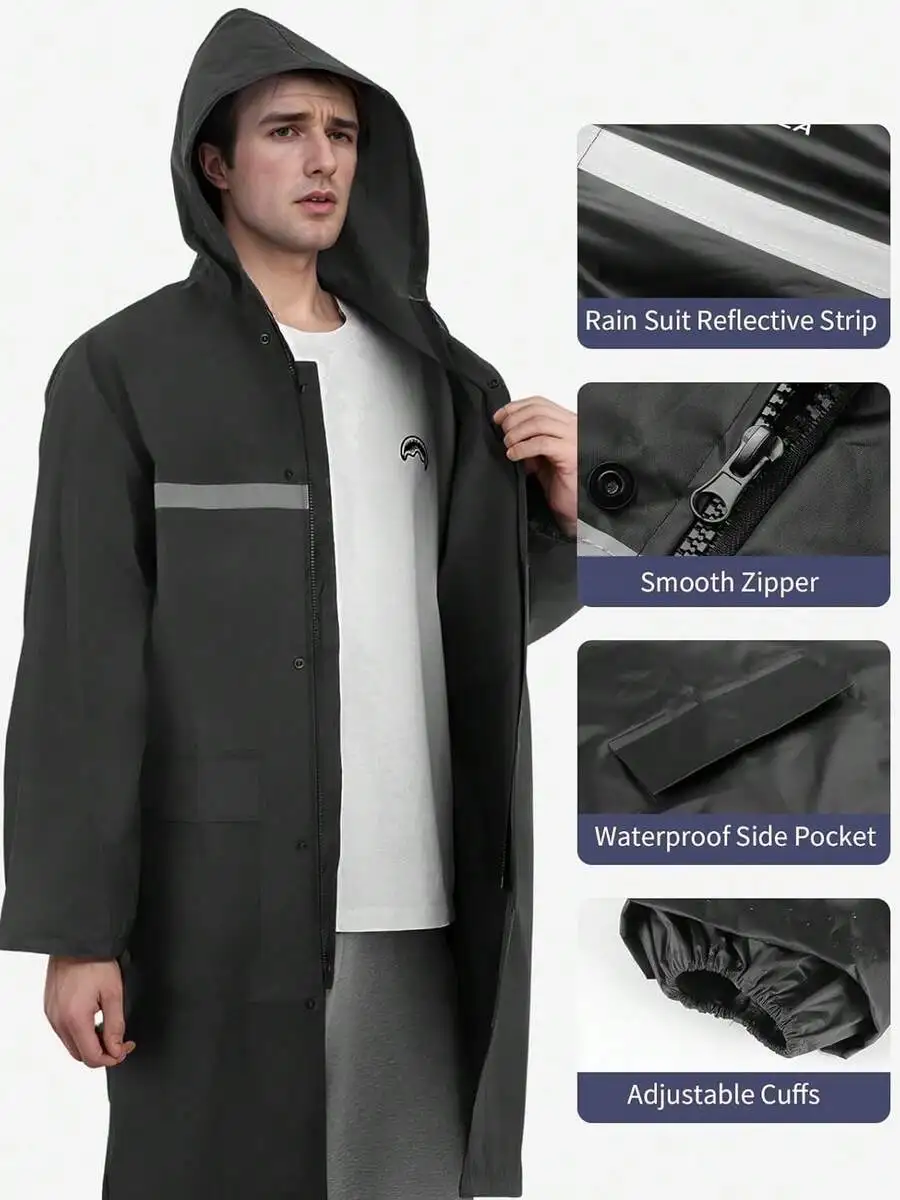 Men's Rain Jackets & Ponchos Long Raincoats For Men And Women Waterproof Hooded Rainwear For Adults Lightweight Outdoor
Men's Rain Jackets & Ponchos Long Raincoats For Men And Women Waterproof Hooded Rainwear For Adults Lightweight Outdoor