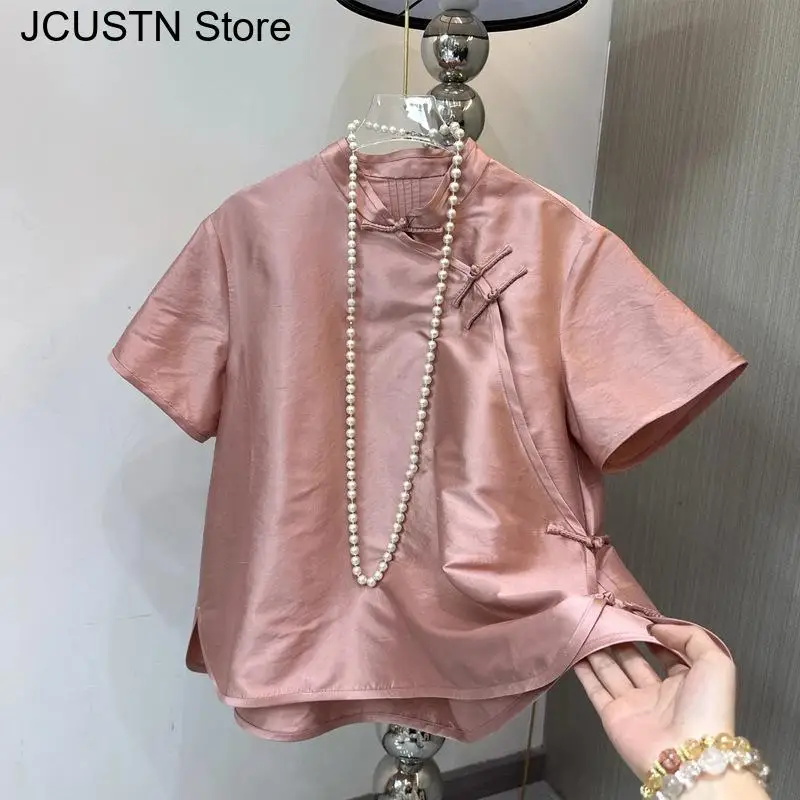 Лето 2021, новый топ в китайском стиле, женская атласная блузка Cheongsam, модная свободная одежда Тан, пальто, традиционная китайская рубашка с воротником
Лето 2021, новый топ в китайском стиле, женская атласная блузка Cheongsam, модная свободная одежда Тан, пальто, традиционная китайская рубашка с воротником