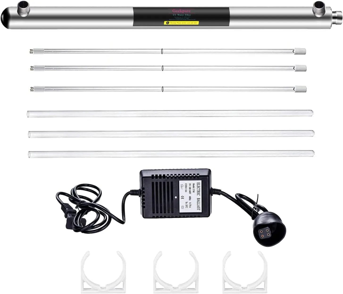 Whole House Water Filter System 55 W UV Water Purifier with 3 UV Filter 3 Quartz Sleeve Pack of 8
Whole House Water Filter System 55 W UV Water Purifier with 3 UV Filter 3 Quartz Sleeve Pack of 8