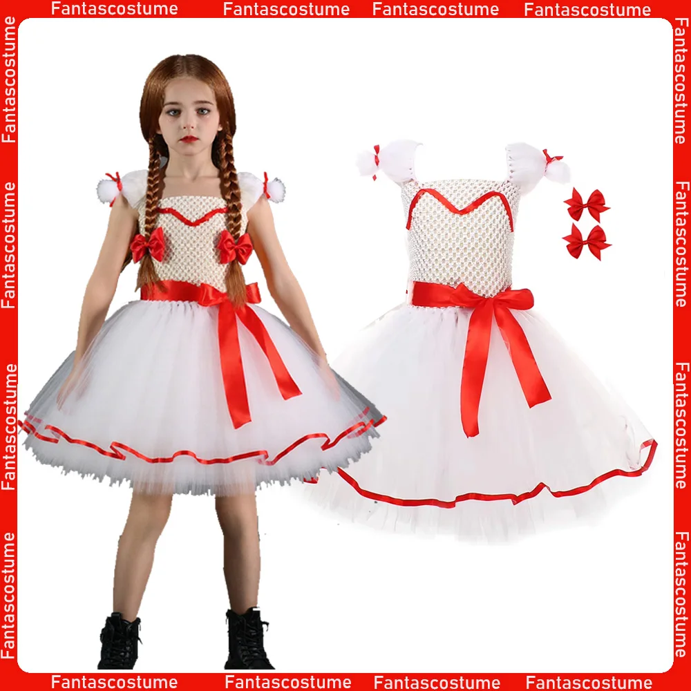 Annabelle Cosplay Costume Girls Ballet Tutu Dress Hairpin Outfits Kids Dance Gymnastics Performance Halloween Carnival Suit
Annabelle Cosplay Costume Girls Ballet Tutu Dress Hairpin Outfits Kids Dance Gymnastics Performance Halloween Carnival Suit