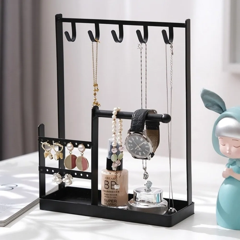 Metal Jewelry Display Rack Hanging Hook with Tray Dish Earrings Display Stand Multifunctional Desktop Organizer
Metal Jewelry Display Rack Hanging Hook with Tray Dish Earrings Display Stand Multifunctional Desktop Organizer