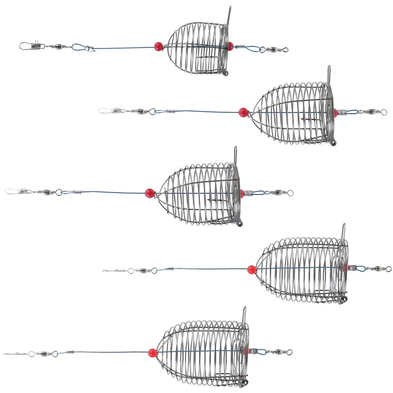 5 Pcs Stainless Steel Bait Cage Basket Small Feeder Lure Trap Fishing for Holder Baskets
5 Pcs Stainless Steel Bait Cage Basket Small Feeder Lure Trap Fishing for Holder Baskets