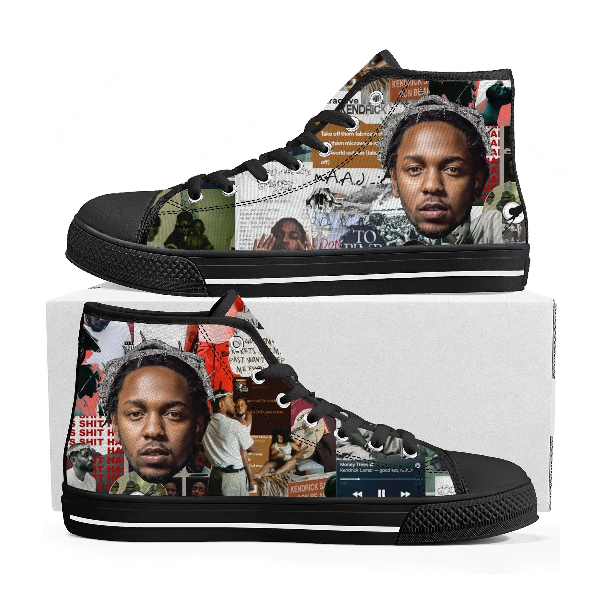 Kendrick Lamar Rapper Hip Hop High Top Sneakers Mens Womens Teenager High Quality Canvas Sneaker couple Casual Shoe Custom Shoes
Kendrick Lamar Rapper Hip Hop High Top Sneakers Mens Womens Teenager High Quality Canvas Sneaker couple Casual Shoe Custom Shoes