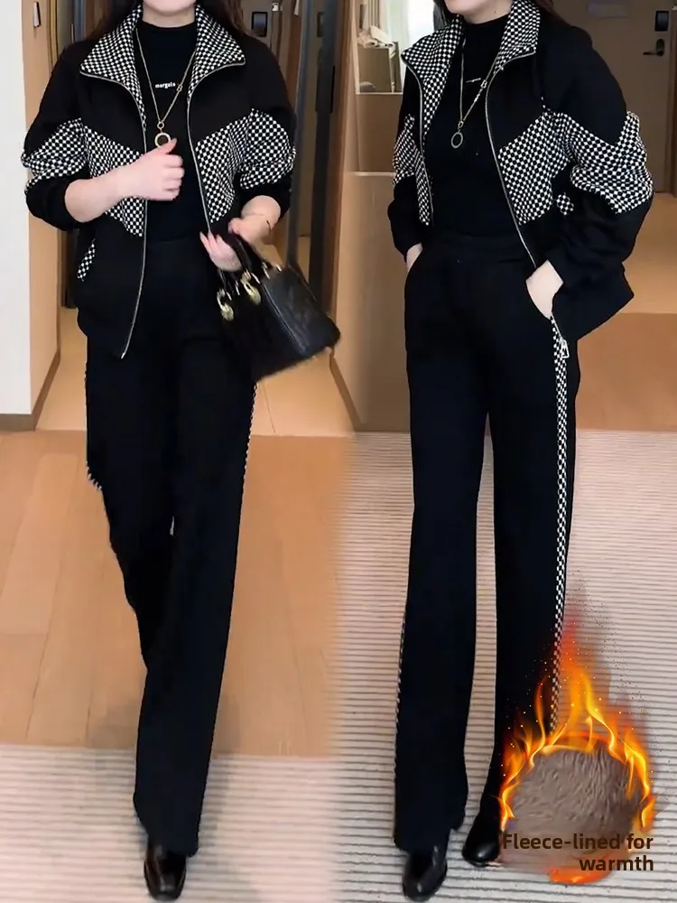 Women's Casual Fashion Set Thickened Fleece Winter Outfit Long Sleeve Zipper Half Cardigan Two-Piece Suit Elegant Slimming
Women's Casual Fashion Set Thickened Fleece Winter Outfit Long Sleeve Zipper Half Cardigan Two-Piece Suit Elegant Slimming