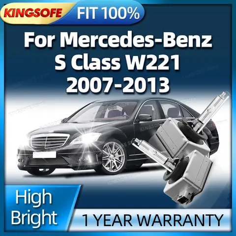 2 uds alto brillo D1S 6000K blanco HID bombilla de faro de xenón para Mercedes Benz Clase S W221 2007 2008 2009 2010 2011 2012 2013