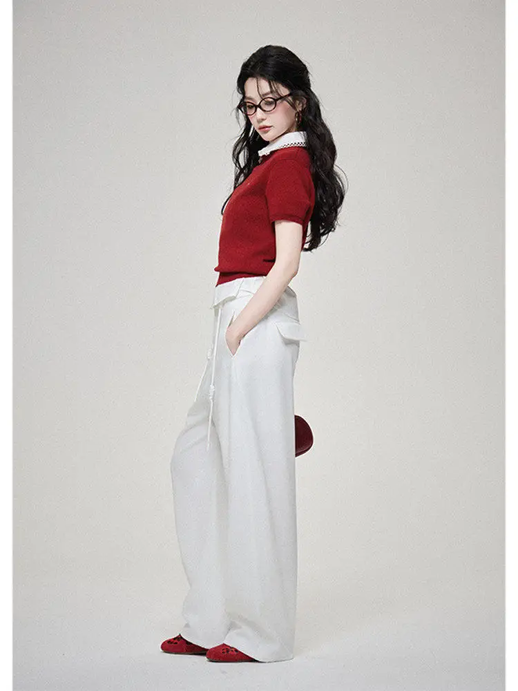 LulusMiracle Pure White Simple Women's Loose Straight Leg Casual Pants Comfortable Slimming Effect Polyester Spandex Blend
LulusMiracle Pure White Simple Women's Loose Straight Leg Casual Pants Comfortable Slimming Effect Polyester Spandex Blend