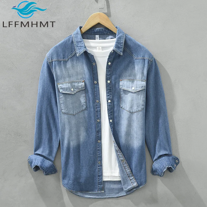 8807 Винтажная рубашка из 100% джинсового хлопка для мужчин, весенне-осенняя модная облегающая повседневная уличная одежда с длинными рукавами для подростков, уличные джинсовые пальто
8807 Винтажная рубашка из 100% джинсового хлопка для мужчин, весенне-осенняя модная облегающая повседневная уличная одежда с длинными рукавами для подростков, уличные джинсовые пальто