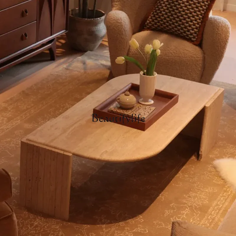 LXMedieval natural travertine coffee table retro silent wind oval coffee tableSSS
LXMedieval natural travertine coffee table retro silent wind oval coffee tableSSS