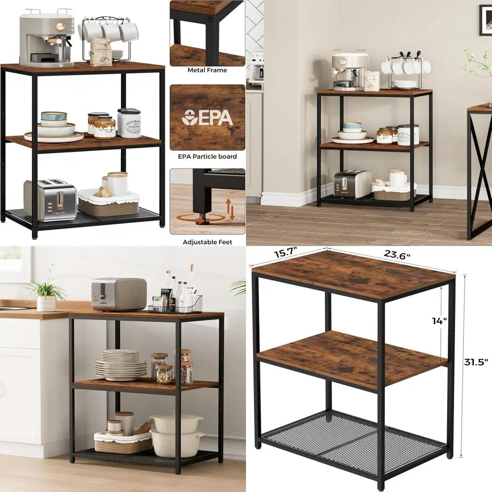 Кухонный остров в деревенском коричневом и черном металлическом каркасе с 3-уровневыми полками и большой рабочей зоной
Кухонный остров в деревенском коричневом и черном металлическом каркасе с 3-уровневыми полками и большой рабочей зоной