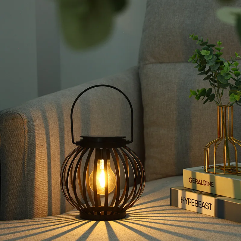 Wrought iron solar lantern lantern outdoor portable courtyard homestay creative decorative atmosphere solar garden light
Wrought iron solar lantern lantern outdoor portable courtyard homestay creative decorative atmosphere solar garden light