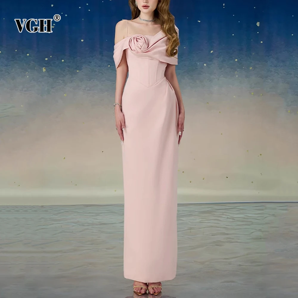 VGH Elegant Slimming Solid Dinner Dresses For Women Diagonal Collar Single Shoulder Sleeves High Waist Designer Dress Female New
VGH Elegant Slimming Solid Dinner Dresses For Women Diagonal Collar Single Shoulder Sleeves High Waist Designer Dress Female New