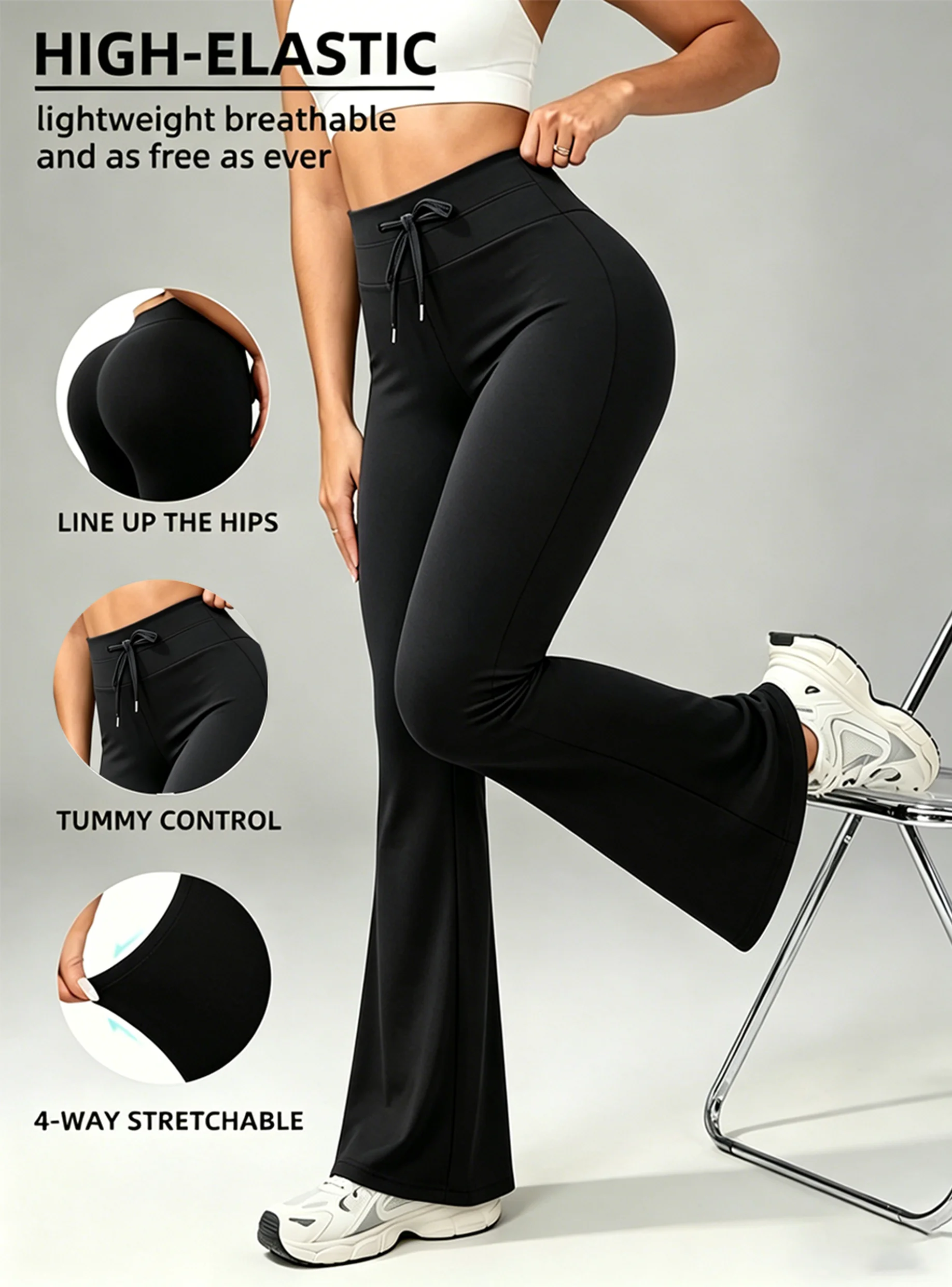 Spring and summer ladies new drawstring sweatpants flared pants yoga pants breathable sweat-absorbent clearance postage.
Spring and summer ladies new drawstring sweatpants flared pants yoga pants breathable sweat-absorbent clearance postage.