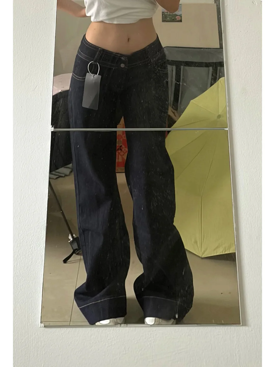 Deep Blue Low Waist Bell Bottom Jeans Women's Double Belt Loose Slim Straight Wide Leg Pants Tiantaotuo Denim Jeans
Deep Blue Low Waist Bell Bottom Jeans Women's Double Belt Loose Slim Straight Wide Leg Pants Tiantaotuo Denim Jeans