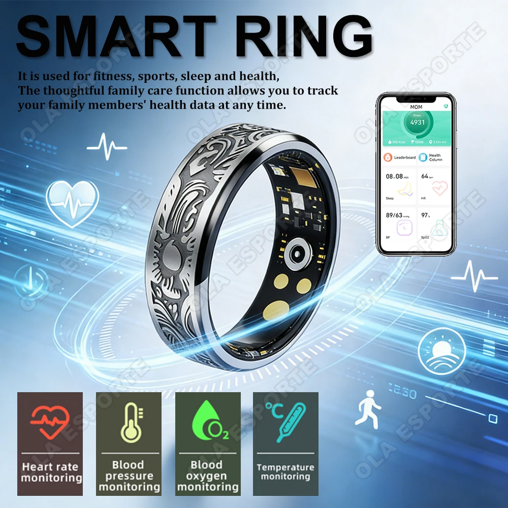 Retro Smart Ring For Men Women Touch Control Function Health Monitor IP68 5ATM Waterproof Multiple Sports Modes Fitness Ring New
Retro Smart Ring For Men Women Touch Control Function Health Monitor IP68 5ATM Waterproof Multiple Sports Modes Fitness Ring New
