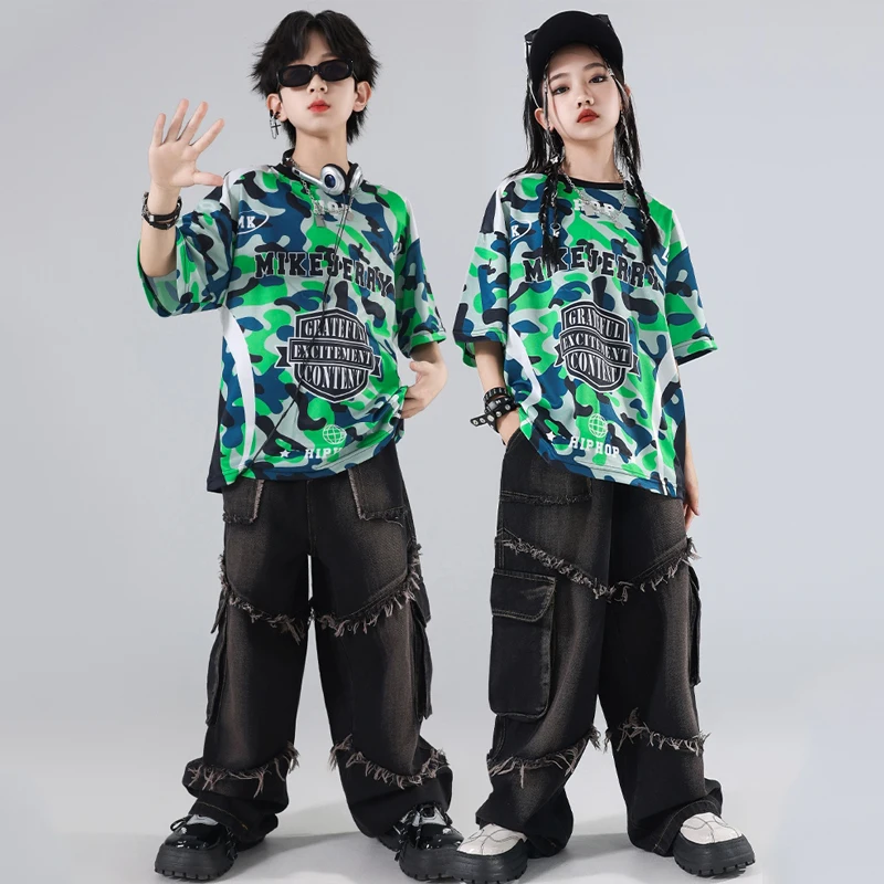 Children'S Ballroom Dance Clothes Boys Camouflage Top Cargo Pants Girls Jazz Dance Costume Kids Hip Hop Dance Outfit DWY10134
Children'S Ballroom Dance Clothes Boys Camouflage Top Cargo Pants Girls Jazz Dance Costume Kids Hip Hop Dance Outfit DWY10134