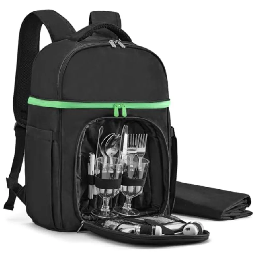 Picnic Backpack and Accessories Insulated Picnic Set for 2 Person with Dual Compartments, Lightweight Blanket, Cutlery Set, for
Picnic Backpack and Accessories Insulated Picnic Set for 2 Person with Dual Compartments, Lightweight Blanket, Cutlery Set, for