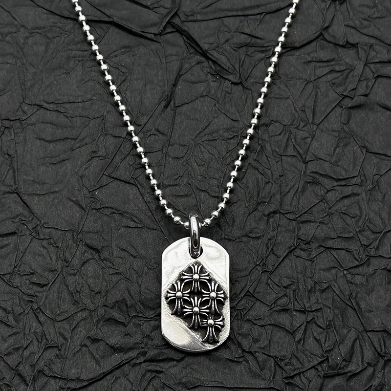 S925 sterling silver retro old cross frame military brand pendant necklace European and American men and women niche
S925 sterling silver retro old cross frame military brand pendant necklace European and American men and women niche