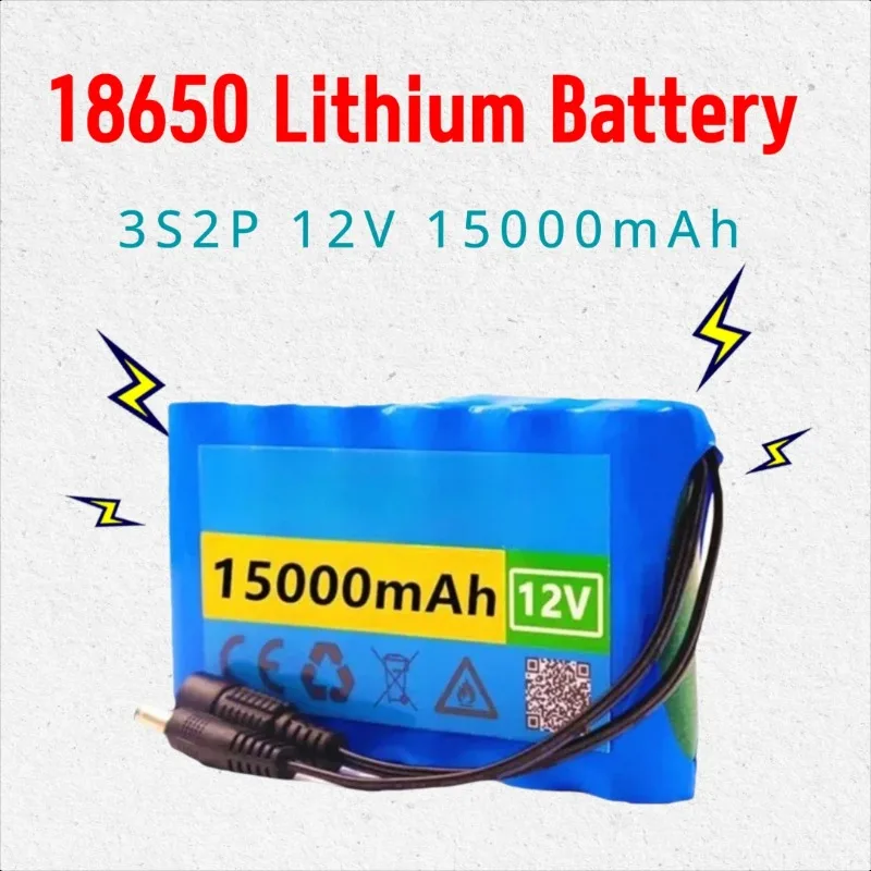 18650 Lithium Battery 3S2P 12V 15000mAh Rechargeable Battery Pack with BMS + Charging
18650 Lithium Battery 3S2P 12V 15000mAh Rechargeable Battery Pack with BMS + Charging