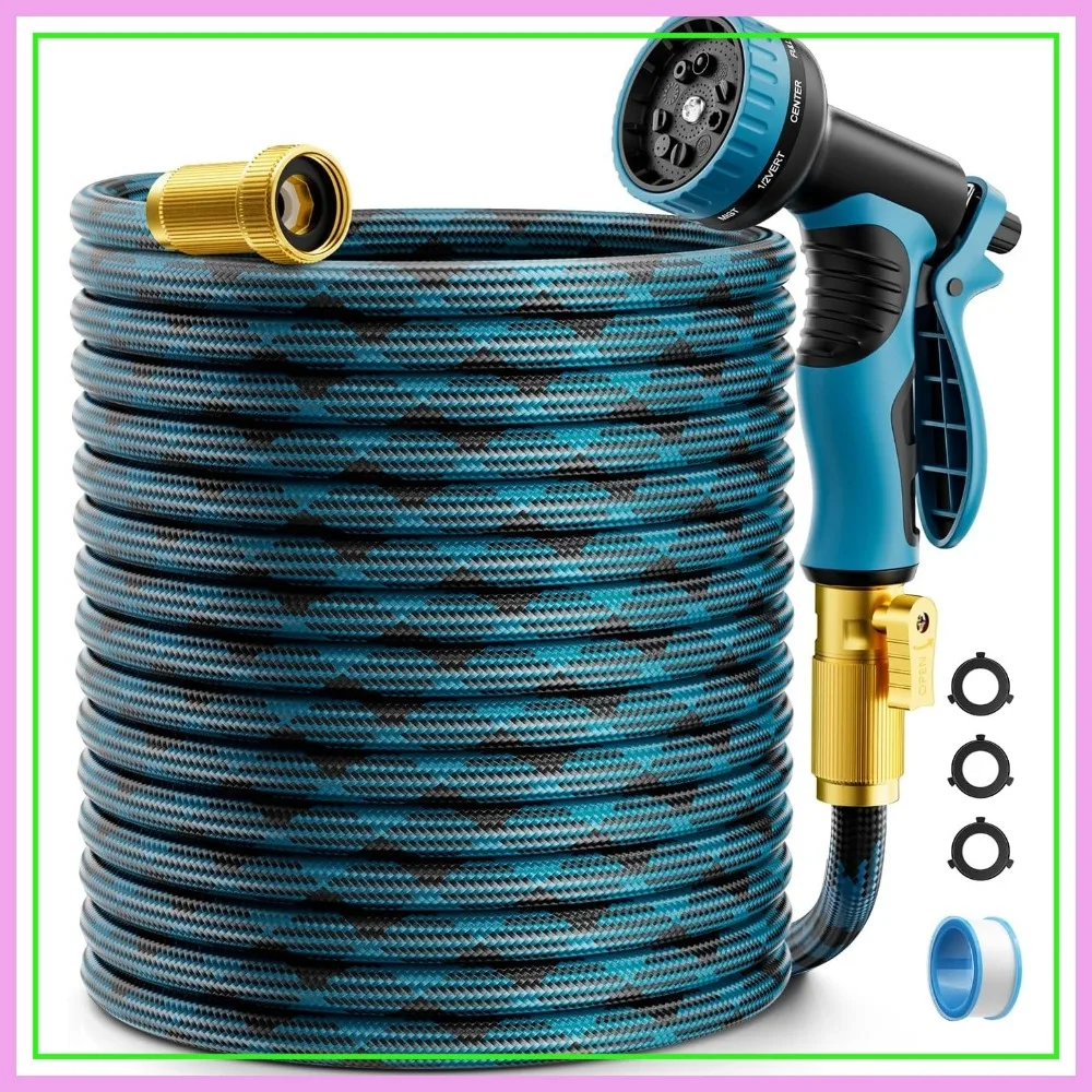 Non-Expandable Water Hose 100ft, Flexible & Leak Proof, with 10-Function Nozzle, Lightweight for Yard, Car Wash
Non-Expandable Water Hose 100ft, Flexible & Leak Proof, with 10-Function Nozzle, Lightweight for Yard, Car Wash