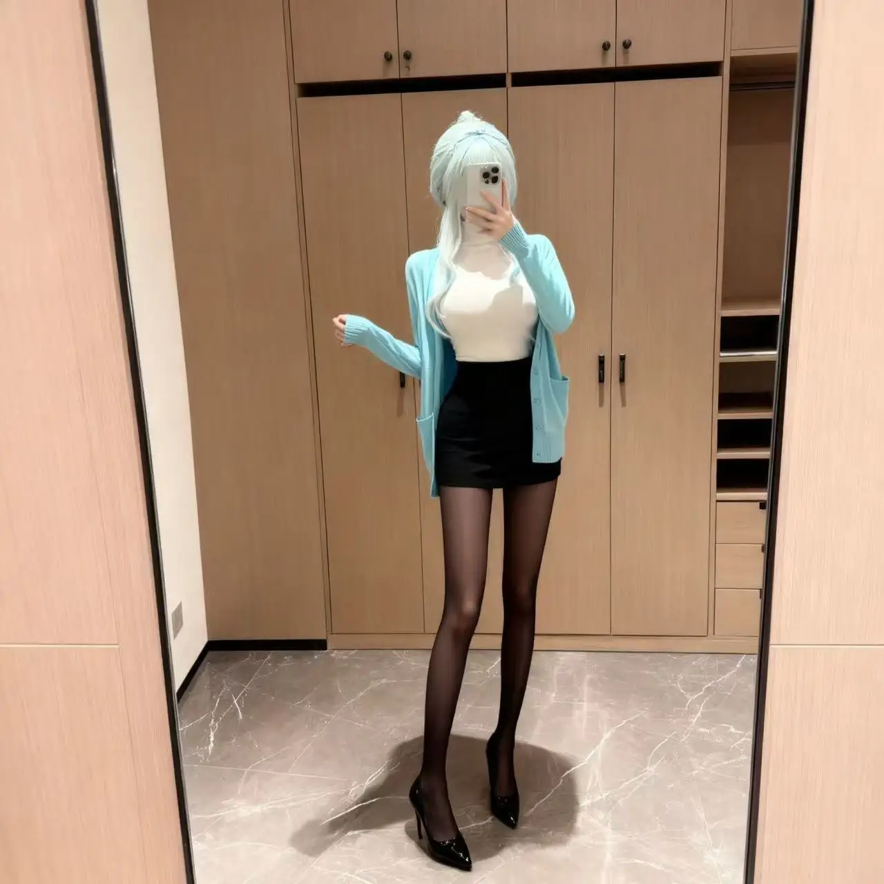 Yuki-onna Cosplay Costume Set Autumn/Winter Turtleneck Top Sexy Bodycon Skirt Knitted Cardigan
Yuki-onna Cosplay Costume Set Autumn/Winter Turtleneck Top Sexy Bodycon Skirt Knitted Cardigan