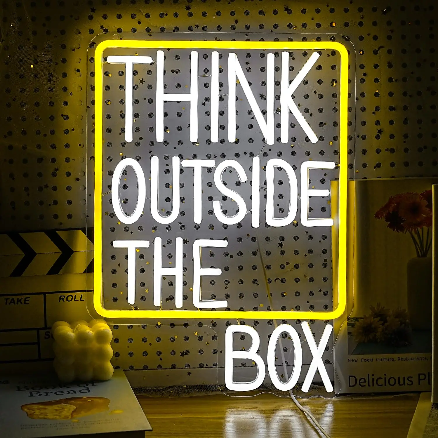 Think Outside The Box LED Neon Sign USB Dimmable White, Back to School Study Room Decor for Classroom Library Kids Room Gift
Think Outside The Box LED Neon Sign USB Dimmable White, Back to School Study Room Decor for Classroom Library Kids Room Gift