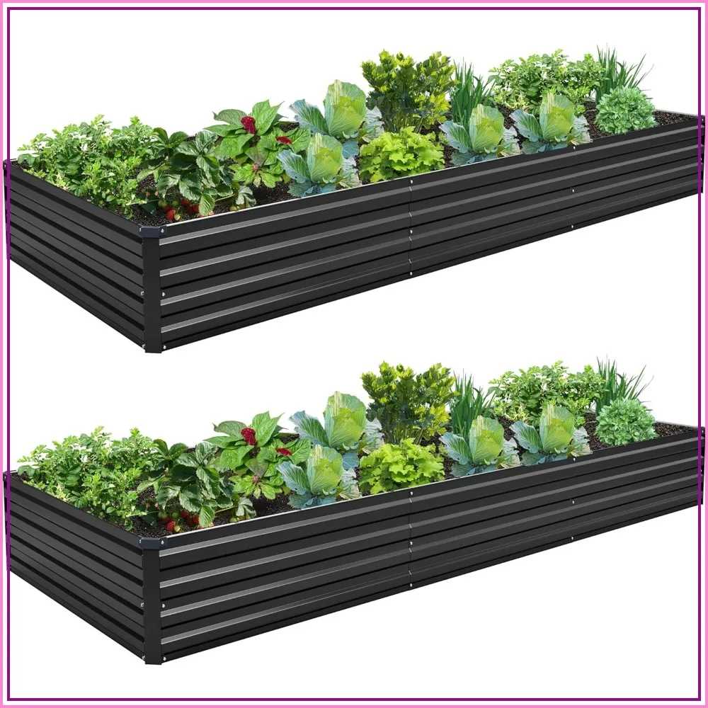 10x3x1FT Galvanized Raised Garden Bed Kit, 2-Pack Metal Planter Boxes for Vegetables, Flowers, Herbs - Black
10x3x1FT Galvanized Raised Garden Bed Kit, 2-Pack Metal Planter Boxes for Vegetables, Flowers, Herbs - Black