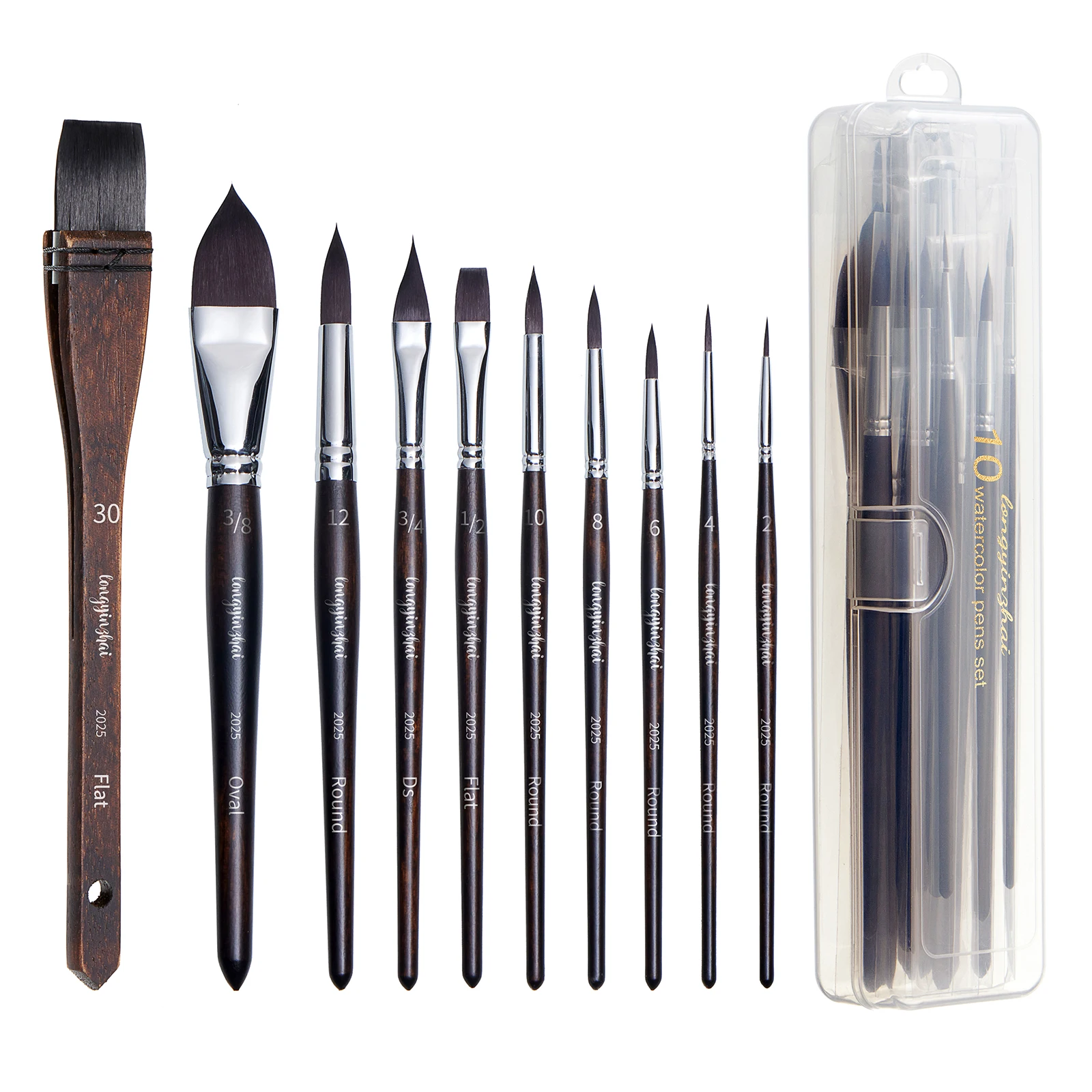 Longyinzhai Watercolor Brush Set - 10 Brushes, Synthetic Squirrel Hair, Round, Flat, Dagger-Shaped, Flat Brush Set, Oil Painting Brushes, Artist Brushes, Acrylic Painting, Oil Painting, Fine Details
Longyinzhai Watercolor Brush Set - 10 Brushes, Synthetic Squirrel Hair, Round, Flat, Dagger-Shaped, Flat Brush Set, Oil Painting Brushes, Artist Brushes, Acrylic Painting, Oil Painting, Fine Details