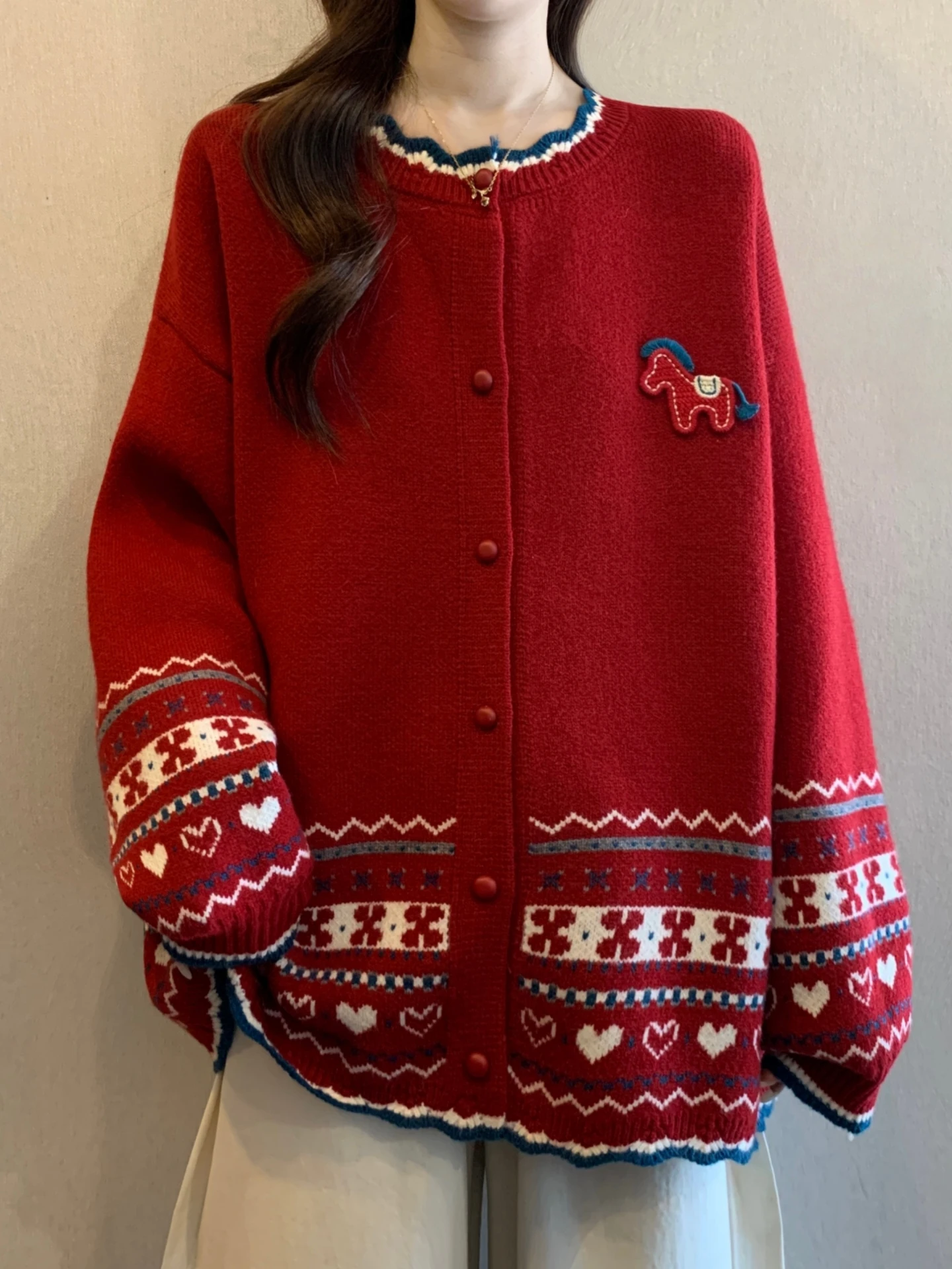 Red Knitted Sweater Coat Women's Spring Autumn New Style Large Size Loose Lazy Style Knitted Open Cardigan Top for Ladies
Red Knitted Sweater Coat Women's Spring Autumn New Style Large Size Loose Lazy Style Knitted Open Cardigan Top for Ladies