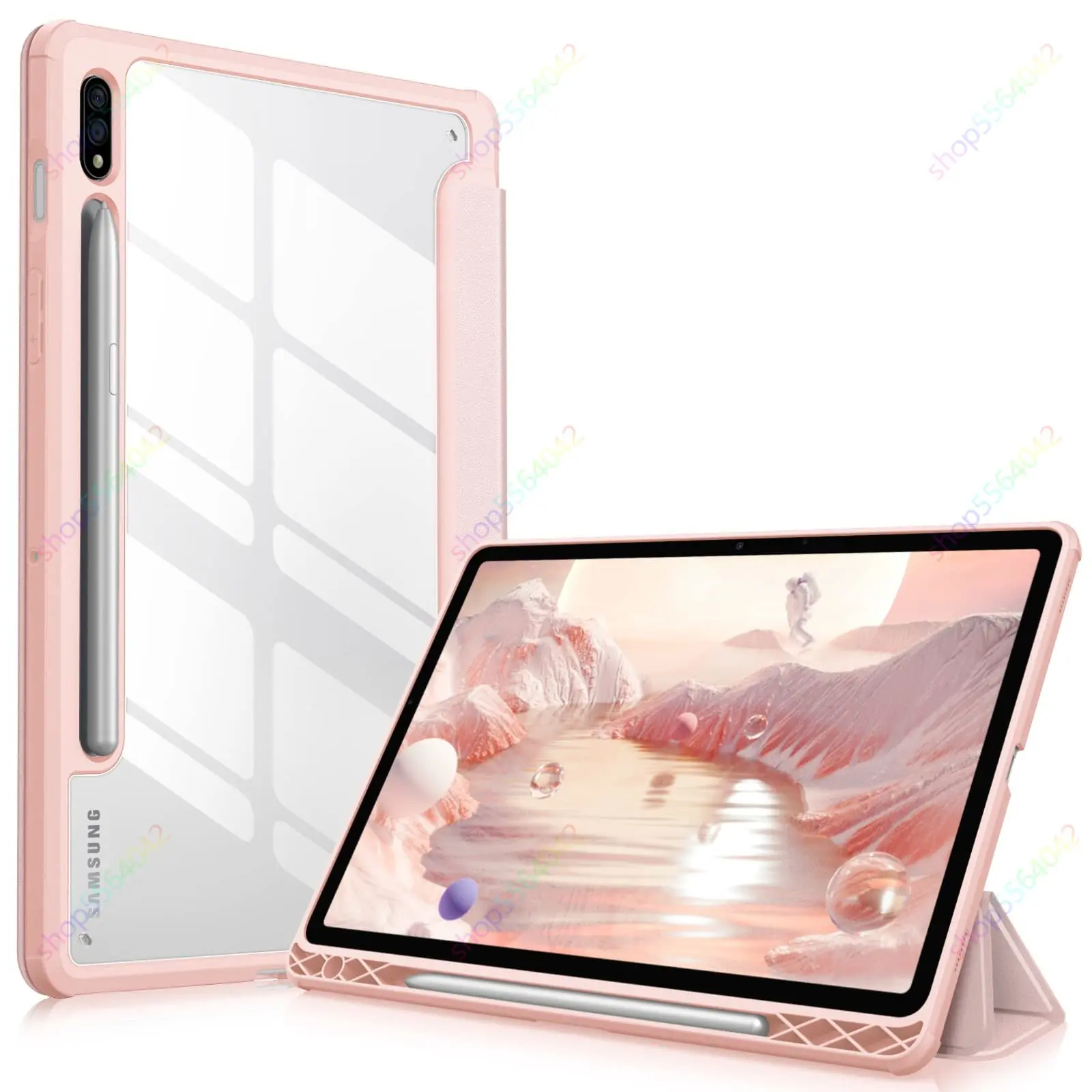 With S Pen Holder Case for Samsung Galaxy Tab S7 FE LTE 12.4inch PLUS Transparent Acrylic Hard PC Back Cover for Tab S8 PLUS S8+
With S Pen Holder Case for Samsung Galaxy Tab S7 FE LTE 12.4inch PLUS Transparent Acrylic Hard PC Back Cover for Tab S8 PLUS S8+