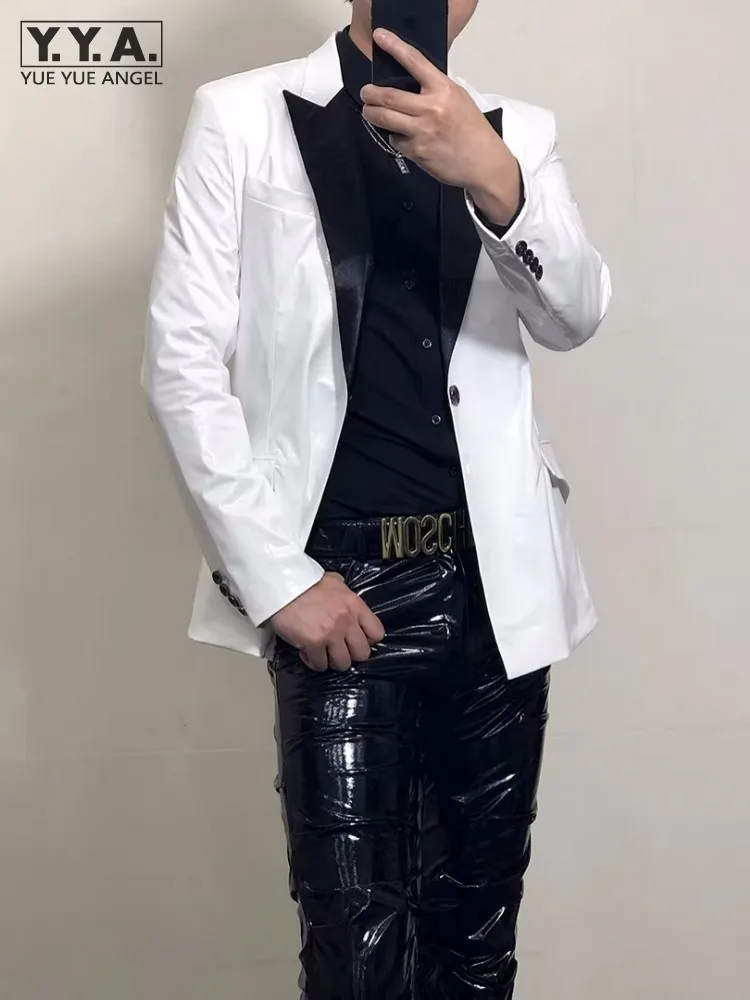 Mens Bright Patent PU Leather Slim Fit Stage Show Blazer Jacket Autumn Mixed Colors Night Clubwear Party Suit Coat Plus Size 6XL
Mens Bright Patent PU Leather Slim Fit Stage Show Blazer Jacket Autumn Mixed Colors Night Clubwear Party Suit Coat Plus Size 6XL