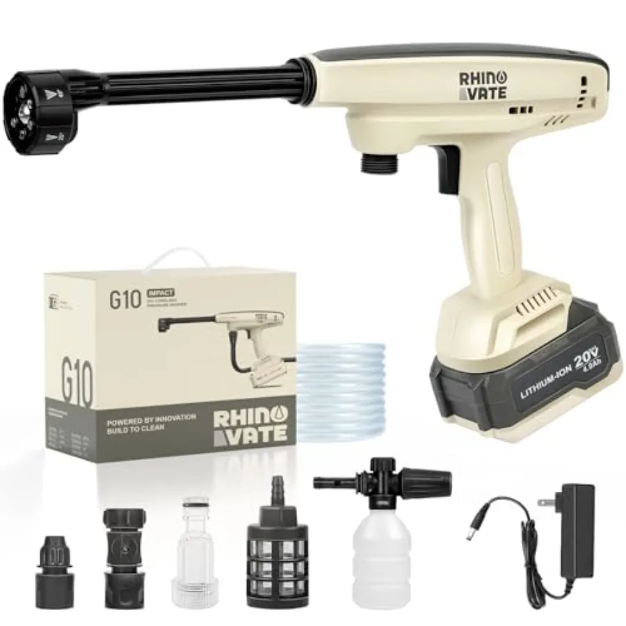 Cordless Pressure Washer 880 PSI Portable Impact Power Washer 4.0Ah Battery Powered with Dual Water Source 6-in-1 Nozzle 16ft D
Cordless Pressure Washer 880 PSI Portable Impact Power Washer 4.0Ah Battery Powered with Dual Water Source 6-in-1 Nozzle 16ft D