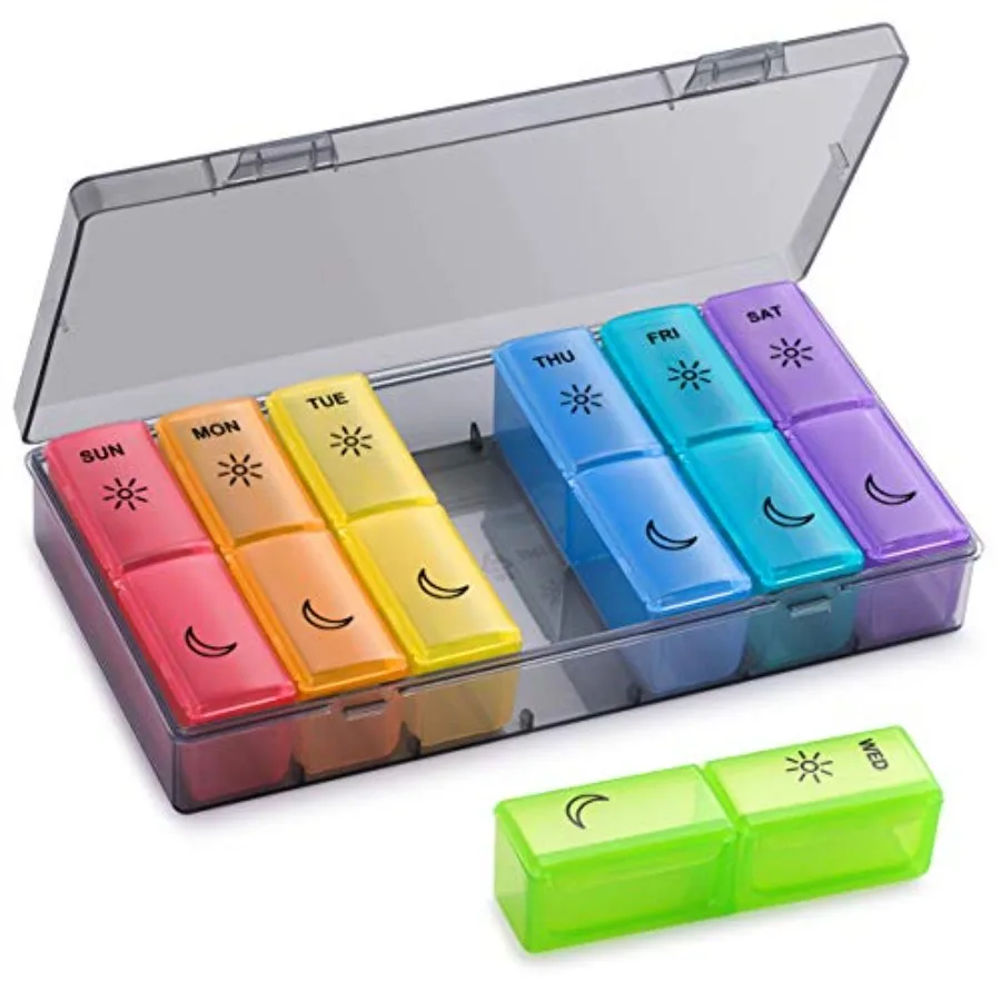 Pill Organizer 2 Times a Day, Large Weekly Pill AM PM, 7 Day Pill, Day and Nig tamin Containers tamins, Pill older plements
Pill Organizer 2 Times a Day, Large Weekly Pill AM PM, 7 Day Pill, Day and Nig tamin Containers tamins, Pill older plements