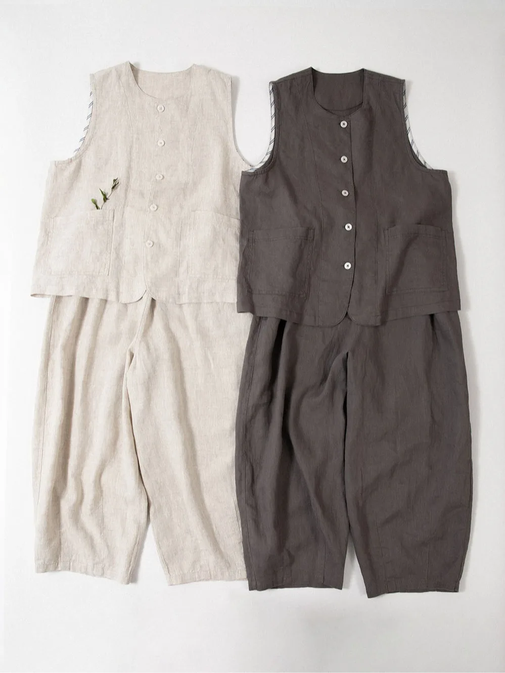 Loose Cotton Linen Sleeveless Single Button Tank Tops And plus Elastic Waist Pants Casual Suits Breathable Two Pieces Set N826
Loose Cotton Linen Sleeveless Single Button Tank Tops And plus Elastic Waist Pants Casual Suits Breathable Two Pieces Set N826