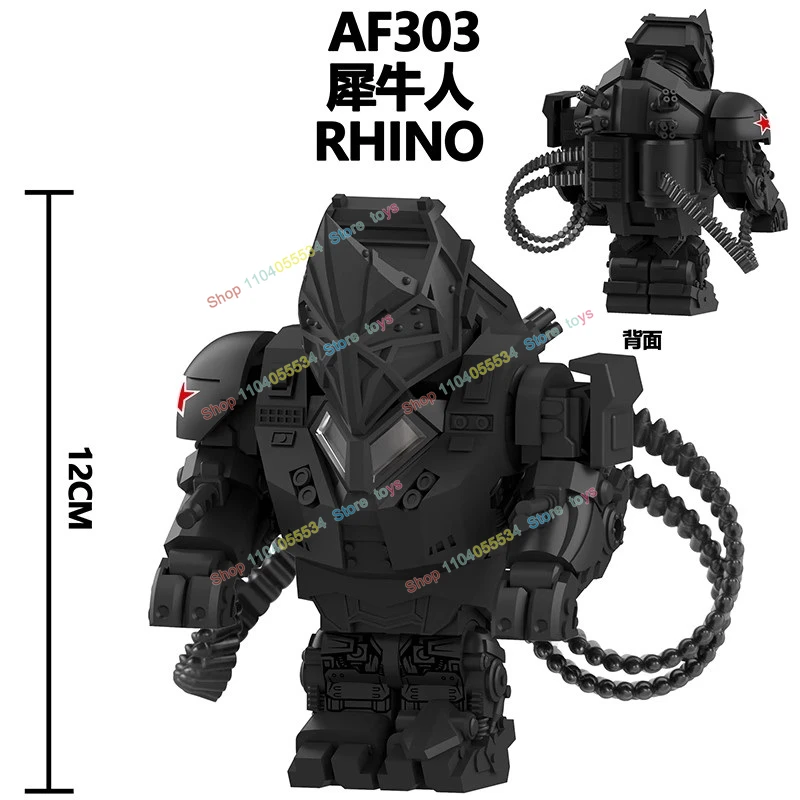 Spider Movie Villain Rhinoceros Man Machinery Aoldier Action Figures Building Blocks Model Doll Ornaments Toy Birthday Gifts
Spider Movie Villain Rhinoceros Man Machinery Aoldier Action Figures Building Blocks Model Doll Ornaments Toy Birthday Gifts