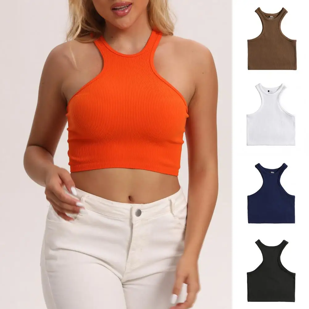 Elastic Fitting Vest Women's Quick Drying Ribbed Tank Top O-neck Running Vest with Racer Back Design Elastic Fitting Solid Color
Elastic Fitting Vest Women's Quick Drying Ribbed Tank Top O-neck Running Vest with Racer Back Design Elastic Fitting Solid Color