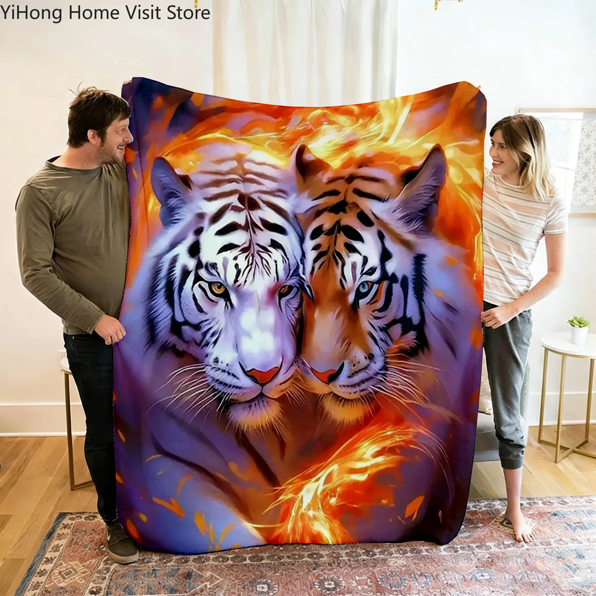 1pc Blanket New Cartoon Animal Tiger 3D Print Smooth Flannel Blanket for Home Living Room Bedroom Decor New Year Christmas Gift
1pc Blanket New Cartoon Animal Tiger 3D Print Smooth Flannel Blanket for Home Living Room Bedroom Decor New Year Christmas Gift