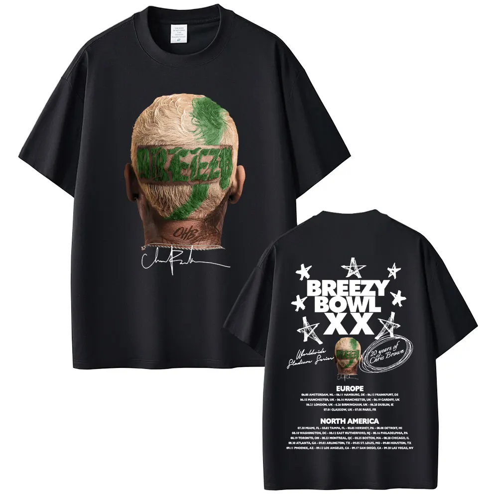 Rapper Chris Brown Breezy Bowl XX Tour 2025 T-Shirt Men Women Hip Hop Fashion Trend Short Sleeve Casual O-collar Cotton T Shirts
Rapper Chris Brown Breezy Bowl XX Tour 2025 T-Shirt Men Women Hip Hop Fashion Trend Short Sleeve Casual O-collar Cotton T Shirts