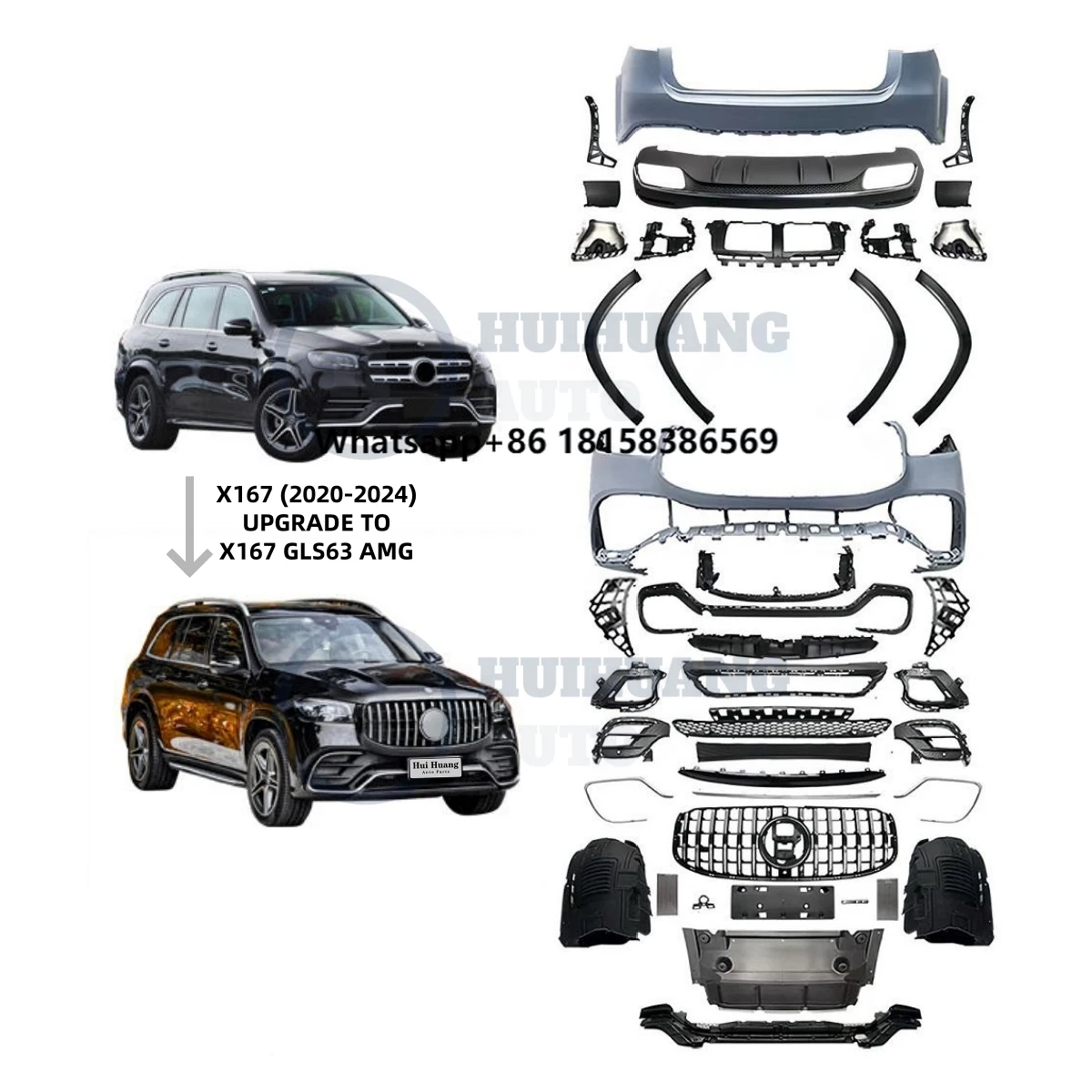 High Quality Car Bumpers Diffuser Grill Bodykit for Mercedes Benz GLS X167 2020-2024 Upgrade to AMG Model Body Kit
High Quality Car Bumpers Diffuser Grill Bodykit for Mercedes Benz GLS X167 2020-2024 Upgrade to AMG Model Body Kit