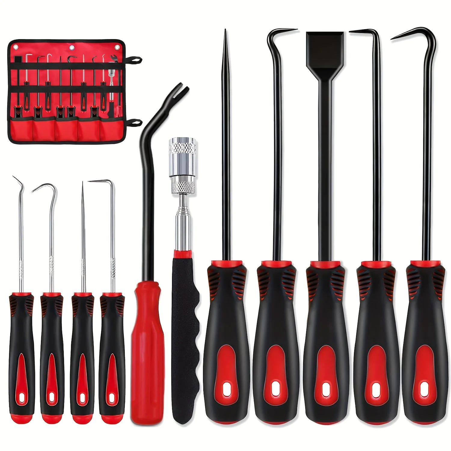 11Pcs Carbon Steel Precision Pick & Hook Set with Scraper and Magnetic Telescoping Tool for Remove Automotive Electronics Tools
11Pcs Carbon Steel Precision Pick & Hook Set with Scraper and Magnetic Telescoping Tool for Remove Automotive Electronics Tools