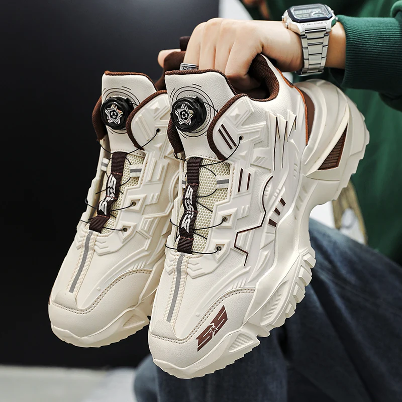 Anti-Slip Running Shoes for Men Casual Sporty Youthful Trendy Dad Sneakers PU Material round Toe Thick Bottom Lightweight
Anti-Slip Running Shoes for Men Casual Sporty Youthful Trendy Dad Sneakers PU Material round Toe Thick Bottom Lightweight
