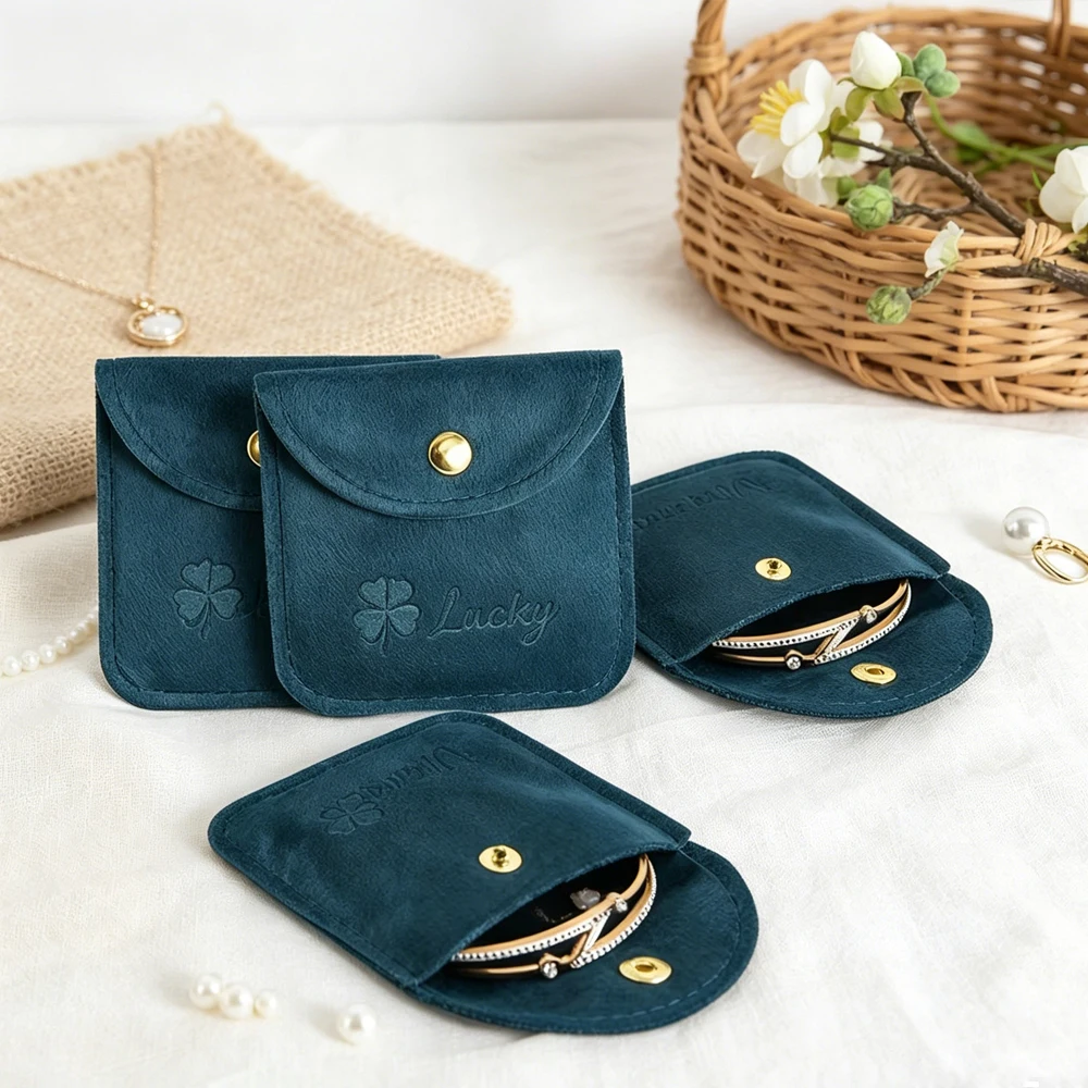 Hot Sell Velvet Jewelry Gift Bag Custom Logo 100pcs High Quality Green Snap Button Pouch Necklace Earring Packaging Storage
Hot Sell Velvet Jewelry Gift Bag Custom Logo 100pcs High Quality Green Snap Button Pouch Necklace Earring Packaging Storage